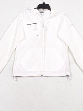 Columbia Women's White Windbreaker Hooded Size Small